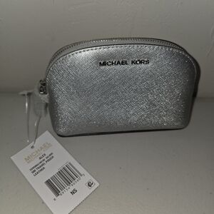 Michael Kors Silver Small Cosmetic Bag